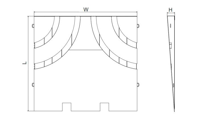 Container ramp dimensions