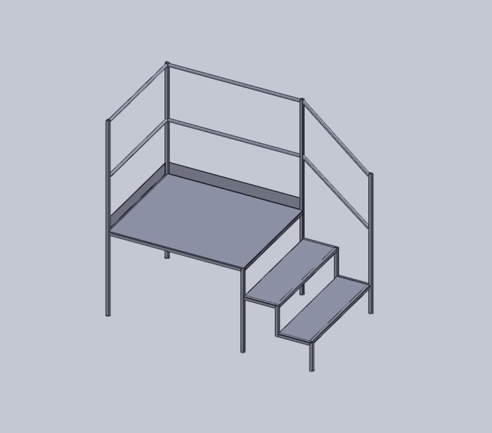 Step 90 Fixed Access Steps - 90 Degree Exit - Steps and Stillages