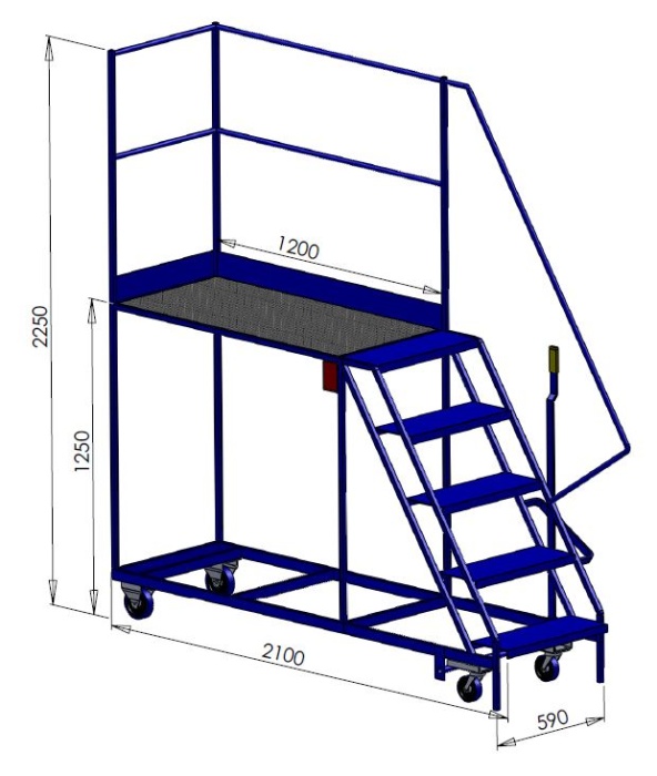 60 degree slope mobile gantry access platform step - Steps and Stillages