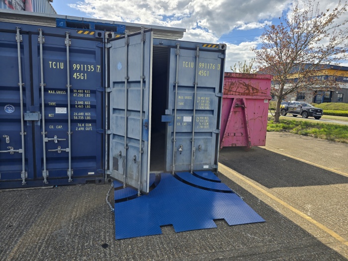 Shipping Container Ramp for Forklift with Container Door Cut Outs ...