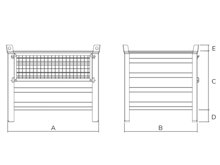 Standard Stillage with Mesh Half Drop Front 800kg - Steps and Stillages