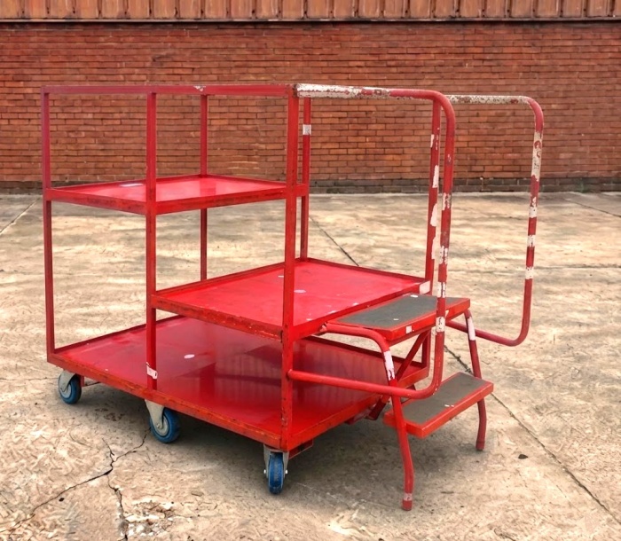 Two Step Trolley Second Hand Picking Trolley with Steps - Steps and Stillages
