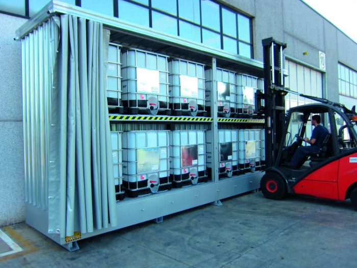 Storage Cabinet for 12 IBCs - Steps and Stillages