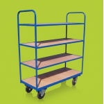 250kg, 1220 x 500, 4 Shelves, Order Picking Trolley