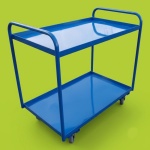 2 Tier Tray Trolley, Steel Top, 800 x 500 mm