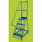 4 Step Mobile Ladder With Spring Loaded Wheels