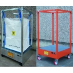 Demountable Holder with sump for FIBC Bulk Bags on wheels