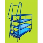 Heavy Duty Vertical Stepped Picking Trolley, 5 Step, 4 Tier
