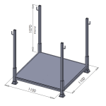Stillage with 4 posts square base
