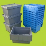 plastic and metal tote boxes