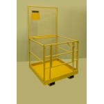Yellow WP25 Forklift Safety Access Cage - Front On