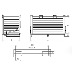 Heavy Duty Drop Bottom Skip, Bottom Opening Container, Skip Drawing