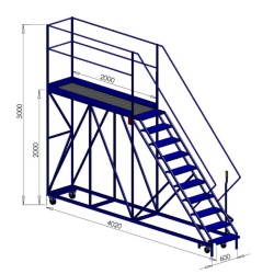 10 Step Gantry Platform - Fully Enclosed