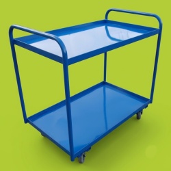 2 Tier Tray Trolley, Steel Top, 800 x 500 mm