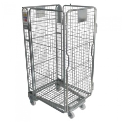4 Sided Mesh Infill A Frame Roll Pallet Single Door zinc plated