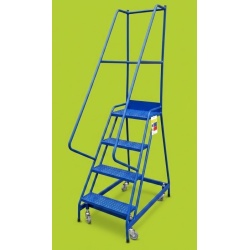 4 Step Mobile Ladder With Spring Loaded Wheels