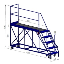 5 Step Gantry Platform with Right Access