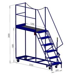 6 Step Gantry Platform with Right Access - Chained Off