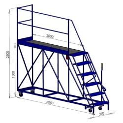 6 Step Gantry Platform with Left Access
