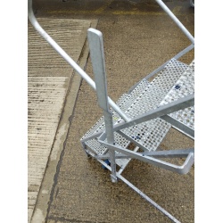 6 Step Galvanised Mobile Ladder - Brake Lever