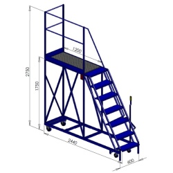 7 Step Gantry Platform with Right Access 