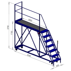 7 Step Gantry Platform with Right Access