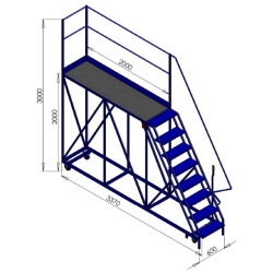 8 Step Gantry Platform with Left 