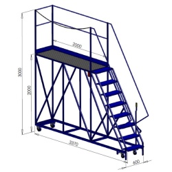 8 Step Gantry Platform with Left Access - Chained Off