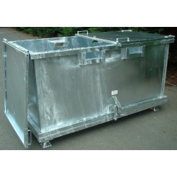 Drop Bottom Skip Bin in a galvanised finish