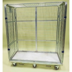 Automotive Heavy Duty Mesh Roll Cage with 2 Doors with Plastic Base