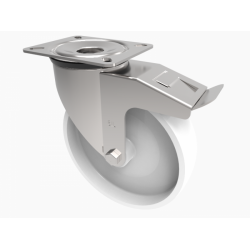 Nylon Wheel Swivel Braked Castor 200mm