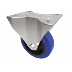 Blue Rubber Wheel Fixed Castor 100 mm