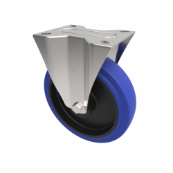 Blue Rubber Wheel Fixed Castor 200mm