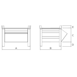 Chute Fronted Stillage 500kg Drawing