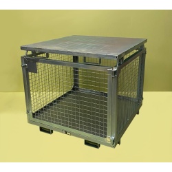 Galvanised Crane Goods Cage - Stacking