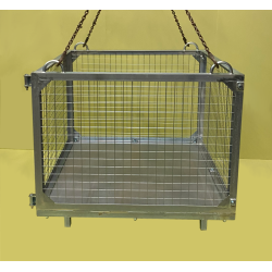 Galvanised Crane Goods Cage - Being Suspended By Crane