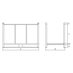 Fabric Pallet, Open Ended Stillage Drawing