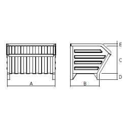 Chute Fronted Stillage Drawing