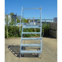 Second Hand 5 Step Wide Mobile Ladder End View