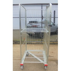 Second Hand 4 Sided Z Base Roll Cage With Shelf