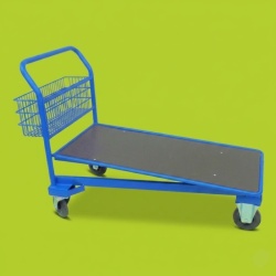 Cash and Carry Flat bed Platform Trolley wooden deck