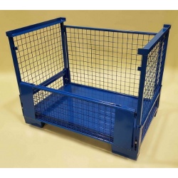 Folding Gitter Box Mesh Stillage with Half Drop Front Open