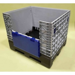 Budget Folding Plastic Pallet Box half drop front