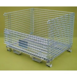 Heavy Duty Folding Wire Cage With Forklift Guards