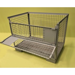 Gitter Box Mesh Stacking Stillage with half drop bottom front open