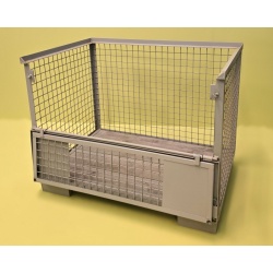 Gitter Box Mesh Stacking Stillage with half drop front open