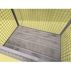 Gitter Box Mesh Stacking Stillage with half drop front and wooden deck