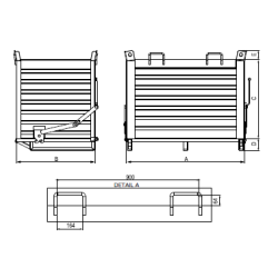 Heavy Duty Drop Bottom Skip, Bottom Opening Container, Skip Drawing