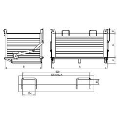 Heavy Duty Drop Bottom Skip, Bottom Opening Container, Skip Drawing