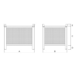 Standard Wire Mesh Stillage 800kg Drawing